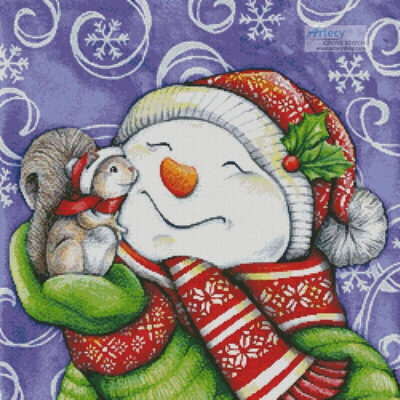 Snowman with Squirrel (Donna Knold, licensed through Interlitho)