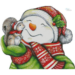 Snowman with Squirrel (No Background) (Donna Knold)