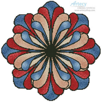 Stained Glass Flower (Blue) (Delightful Doodles)