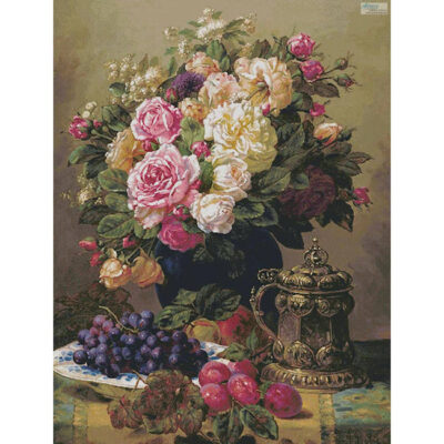 Still Life with a Vase of Flowers (Large) (Jean-Baptiste Robie)
