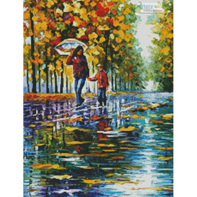 Stroll in Autumn Park (Crop) (Leonid Afremov)