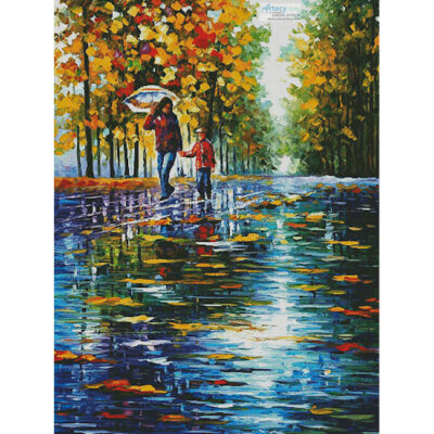 Stroll in Autumn Park (Large) (Leonid Afremov)