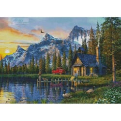 Sunset Log Cabin (Large) (Dominic Davison)