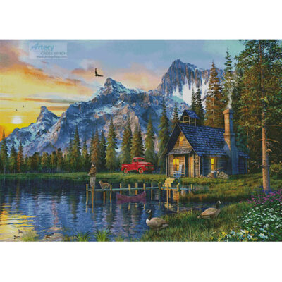 Sunset Log Cabin (Large) (Dominic Davison)