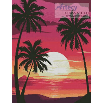 Sunset with Palm Trees (Igorij - Vectorstock)