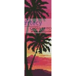 Sunset with Palm Trees Bookmark (Igorij - Vectorstock)