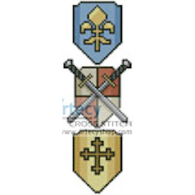 Swords and Shields Bookmark (Artecy Cross Stitch)
