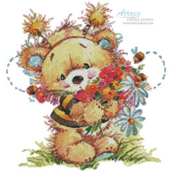 Teddy Bee with Flowers 2 (Lena Faenkova)