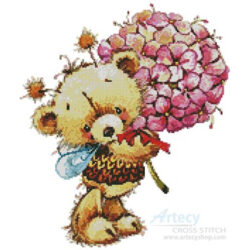 Teddy Bee with Flowers (Lena Faenkova)