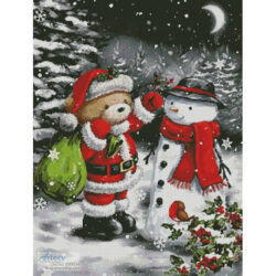 Teddy Santa with Snowman (Ron Manning)