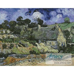 Thatched Cottage at Cordeville (Large) (Vincent van Gogh)