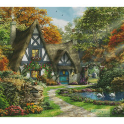 The Autumn Cottage (Cushion) (Dominic Davison)
