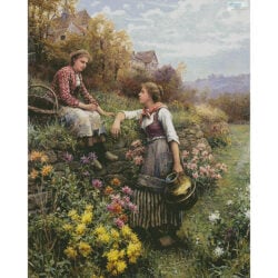 The Gossips (Large) (Rehs Galleries Inc (a painting by Daniel Ridgway Knight))