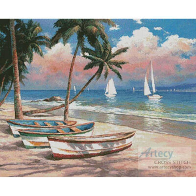 Three Boats on a Tropical Beach (T. C. Chiu)