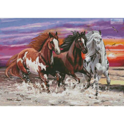 Three Horses at Sunset (Franco Zappa)