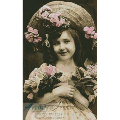 Victorian Girl and Roses (Vintagerio)