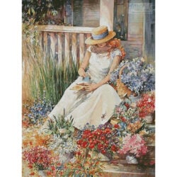 Girl with Flowers (Large) (Jerianne Van Dijk and Cypress Fine Art Licensing www)