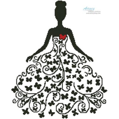Woman Silhouette with Butterflies (astra03g-vectorstock)
