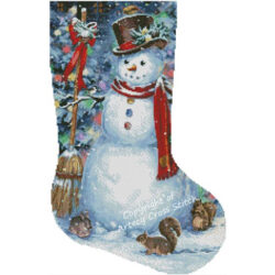 Woodland Snowman Stocking (Right) (Liz Dillon)
