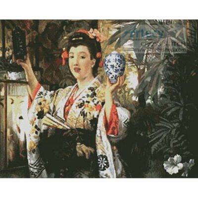 Young Lady Holding Japanese Objects (James Jacques Joseph Tissot)