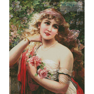 Young Lady with Roses (Emile Vernon)