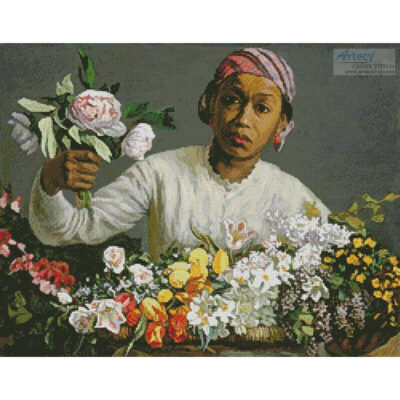 Young Woman with Peonies (Frederic Bazille)