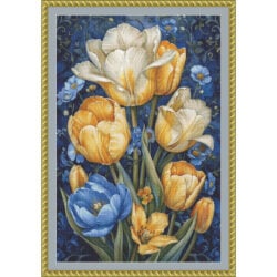 Blue & Gold Tulips - (Anna Baldina)