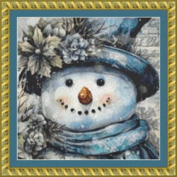 Blue Snowman (Crop) - (Modernista Print Shop)