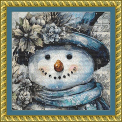 Blue Snowman (Crop)  - (Modernista Print Shop)