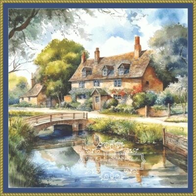 CreekviewCottagesSomerset-825x825-v7.1-FRAMED Creekview Cottages - Somerset - (The Digital Artwork Co.)