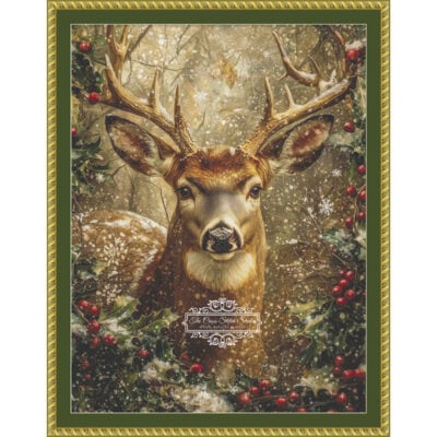 HolidayDeer-425x560-v7.2-FRAMED Holiday Deer - (Ivy Cottage Home)