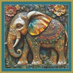 Mosaic Elephant - (Chinchilla Prints)