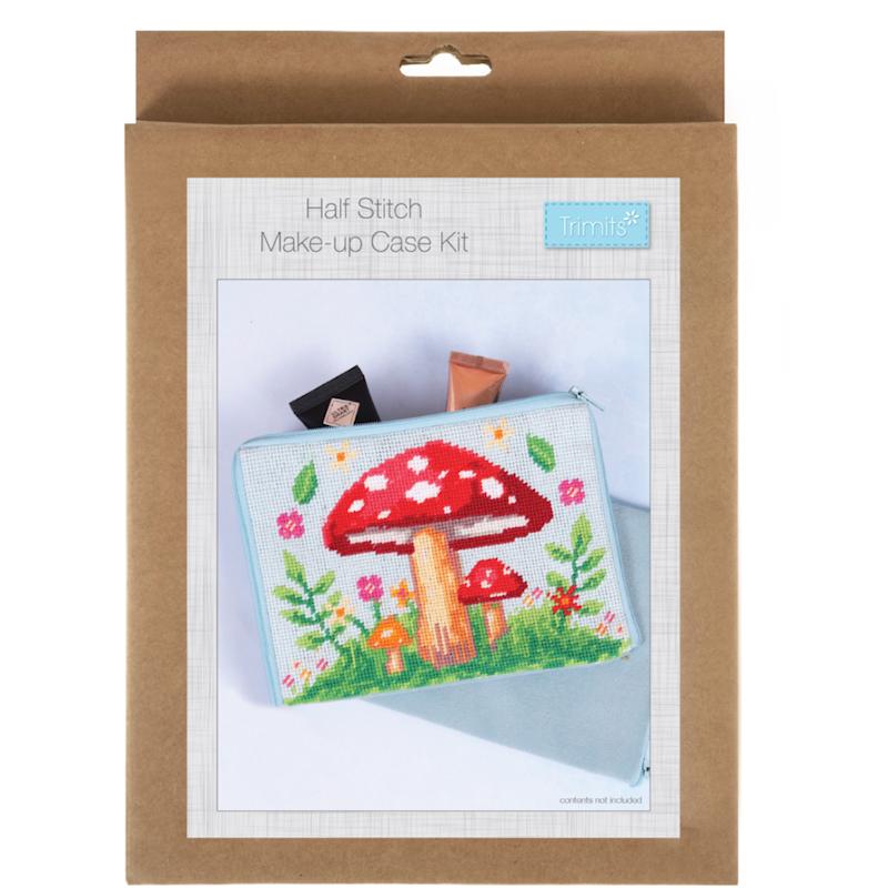 Tapestry Kit: Stitch Your Own Make Up Pouch/Case: Toadstool