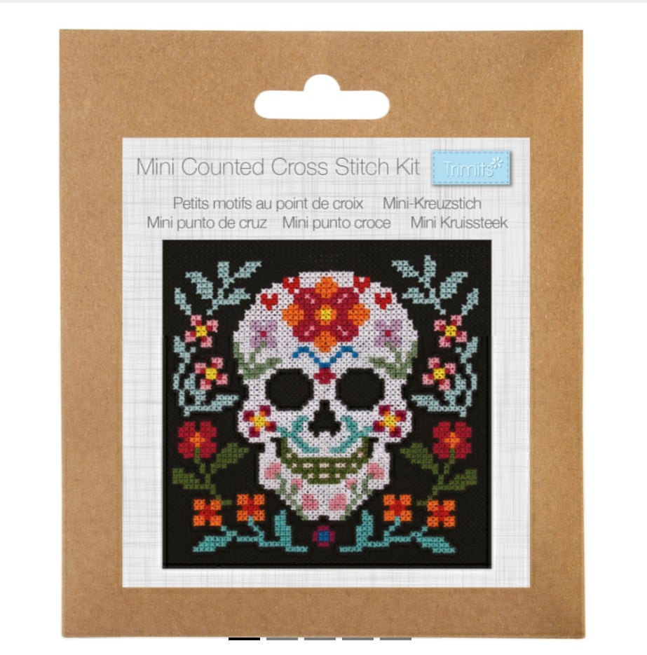 Counted Cross Stitch Kit: Mini: Sugar Skull