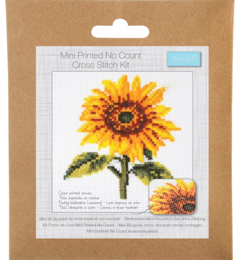 PRINTED Cross Stitch Bookmark Kit: Sunflower
