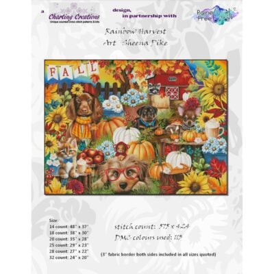 Rainbow Harvest (Sheena Pike/Charting Creations) - 25 count EC ready-to-ship kit (PDF included)