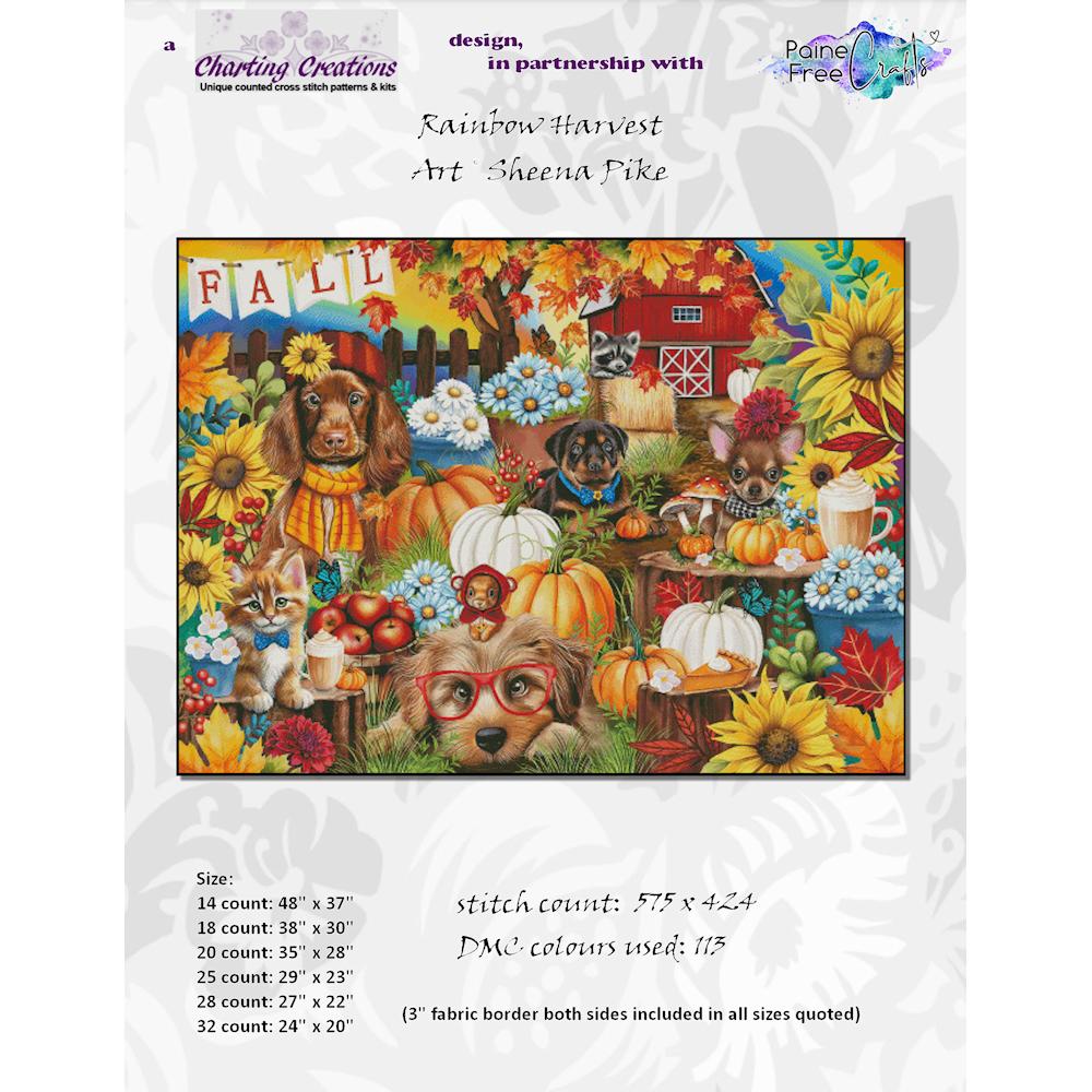 Rainbow Harvest (Sheena Pike/Charting Creations) - 25 count EC ready-to-ship kit (PDF included)